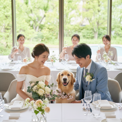 愛犬と一緒に結婚式！ペット参加OKなレストランウェディングの叶え方 アイキャッチ