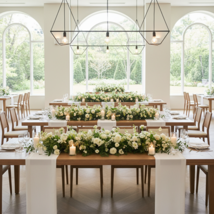 会場レイアウトの基本：高砂なし・流しテーブルの作り方 アイキャッチ