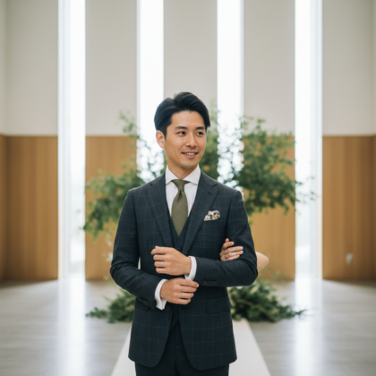 新郎衣装もおしゃれに！タキシード・カジュアルスーツの着こなし術 アイキャッチ